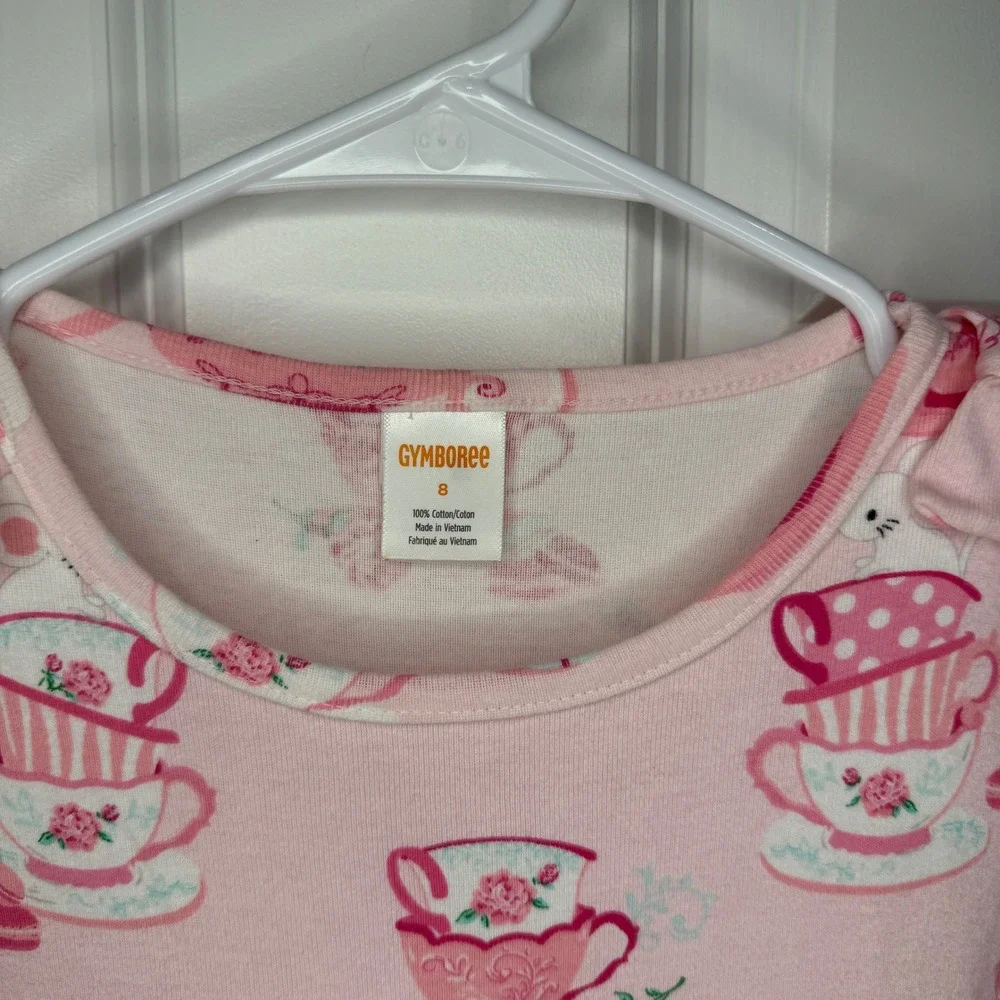 Gymboree Girls Pink Tea Party Tiered Dress Size 8‎